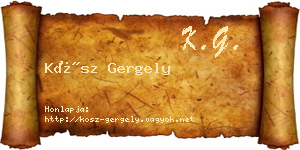 Kósz Gergely névjegykártya