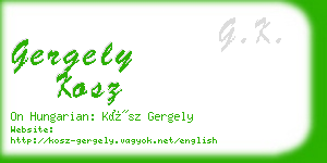 gergely kosz business card